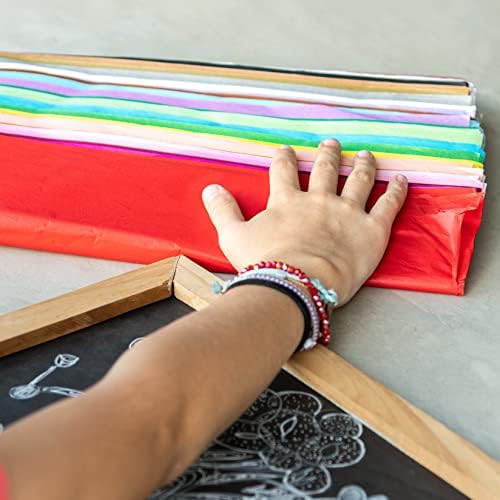Mahitoi 100 peças de papel de seda de qualidade premium 20 x 26 polegadas, pacote de valor de cores sólidas variadas, para