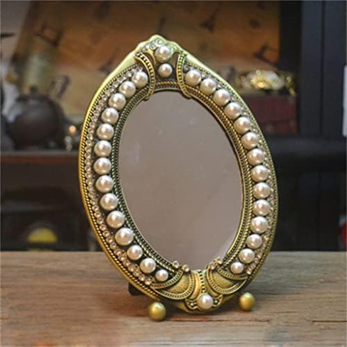 Iolmng Vanity Mirror Desktop espelho Europeu Antique Oval