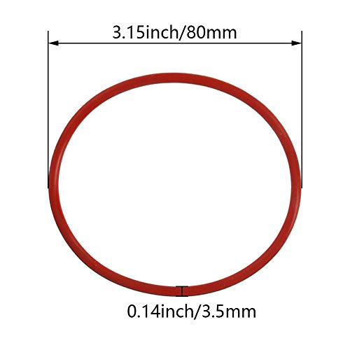 Bettomshin 1pcs 3,15 polegadas od 80x3.5mm VMQ Vocada Junta para válvulas de compressor Reparação de tubo