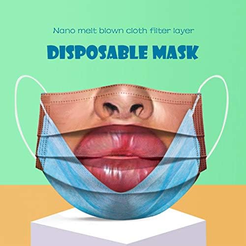 Kangma 50 pc adultos máscaras faciais engraçadas, 2021 New Men Mull Mulheres Cobertando o padrão de brincadeira com máscaras puxadas