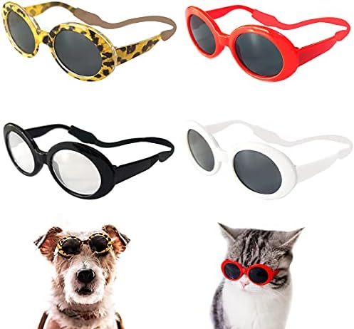 Retro oval cães pequenos gatos de olho de olho de festa favores de pet Óculos de sol de animais de estimação