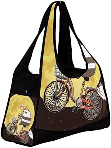 Ridng Bike Panda Travel Duffel Bag Sports Gym Bag Weekend Tote Saco de Tote para Mulheres