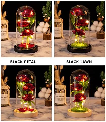 #Cnqdxg presente do dia dos namorados LED Night Light 3 Rose Glass Lampshade Ornamentos