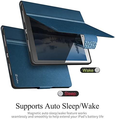 Kingblanc iPad Air 3rd Generation 2019 / iPad Pro 10,5 polegadas de 2017 com porta-lápis Apple, sono automático / despertar, visualização de vários ângulos, iPad Air 3 / iPad Pro 10.5 Caso de proteção de couro vegano, azul