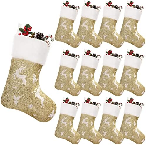 Jaoswish Mini Christmas Stockings Appeard, mini meias 7 , meias pequenas 12 pcs