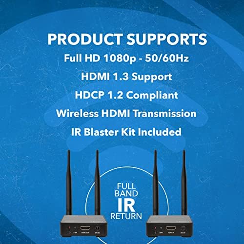 Extensor de transmissor e receptor HDMI sem fio orei até 300 pés 2,4 GHz Longo alcance - perfeito para transmissão