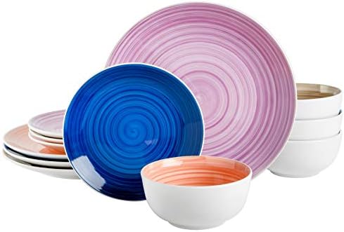 Gibson Home Color Vibes Dinnerware Conjuntos, serviço para quatro, multicolor