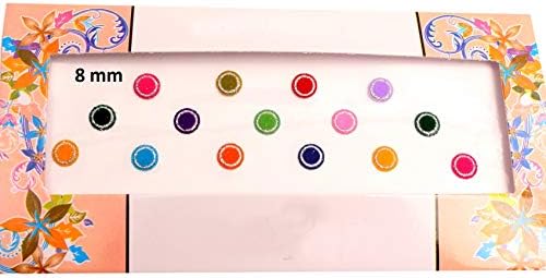 Bindis Plain Round 15 Bollywood 8 mm Wedding Colored Bindis Face