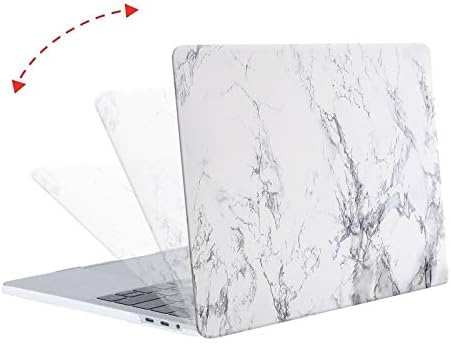 Mosis compatível com o MacBook Pro 13 polegadas Caso M2 2023, 2022, 2021- A2338 M1 A2251 A2289 A2159 A1989 A1708 A1706, Caixa de casca dura de padrão plástico e capa do teclado e protetor de tela, marmore branco branco