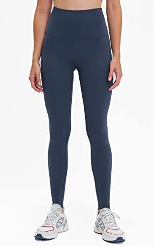 Leggings de Wavar Womens com bolso interno Super High Caist Yoga Pant Controle de barriga de comprimento total para exercícios esportivos de ginástica