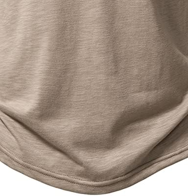 Lucmatton Men's Casual Short Slave Slim Fit Henley Shirt Stylish 4 Buttons Muscle T-shirts