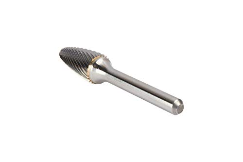 Remoção de metal widia Bur M40403 SF-M, borda de corte único, árvore de nariz redonda, diâmetro de corte de 12,7 mm,