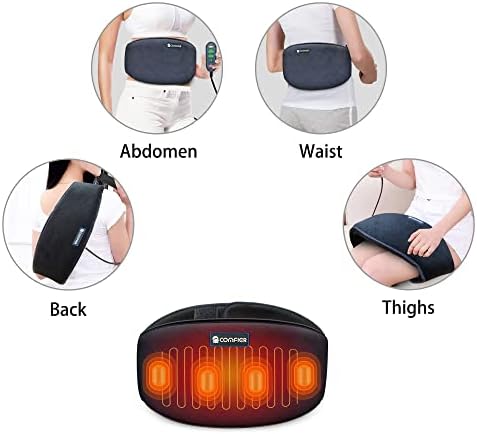 Alma de aquecimento mais confortável para dor nas costas do joelho Massager | Corrente de embrulho de barriga de calor com massagem de vibração, almofadas de aquecimento rápido com desligamento automático, para alívio da dor artrítica lombar, abdominal e das pernas