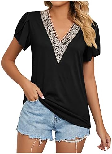 Petite Tops Moda Casual Casual Cor de linho de algodão Bordado de manga curta Camisetas Top T Top T