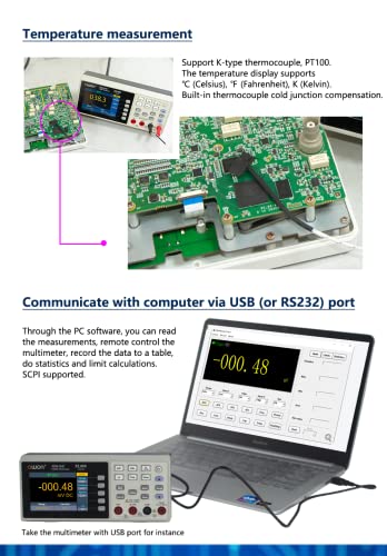 Yuqiaotime OWON XDM1041 XDM1241 BENCO PORTÁVEL MULTIMETRO MULTIPUNCIONAL DIGITAL MULTIFUNCIONAL RMS 3,5 polegadas LCD