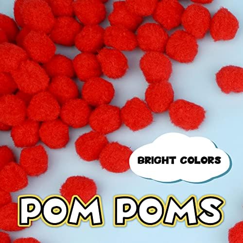 150 peças Pom Poms, Pom Pom Pom de 1 polegada, bolas de puff de pompom de Natal, pequenas bolas de pom pom para artes de bricolage,