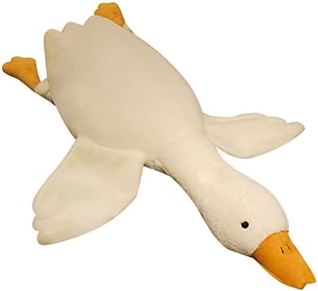 Toy de ganso de ganso, simulação grande boneca branca boneca de ganso bebê suave travesseiro de pelúcia brinquedo de