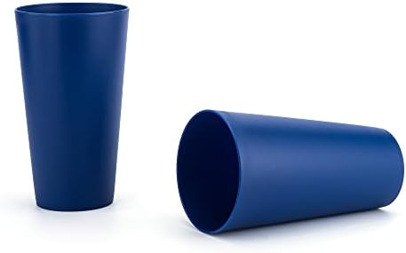 KX-WARE 32 onças de copos de plástico grandes de bebidas, conjunto de 12 azul marinho