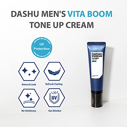 Dashu Vita Boom Tone Up Cream 1.69fl Oz - Hidratante, SPF50_/PA ++++ Proteção UV, Primer de Maquiagem, Creme facial nutritivo