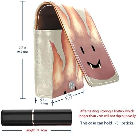 Caixa de batom de Oryuekan com espelho bolsa de cosméticos portátil fofa, bolsa de cosméticos, desenho animado adorável chama