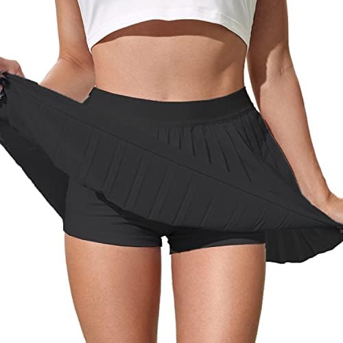 Saias de tênis feminina de coorun Saias de cintura alta saia esportiva plissada de skort com shorts mini -golfe skort