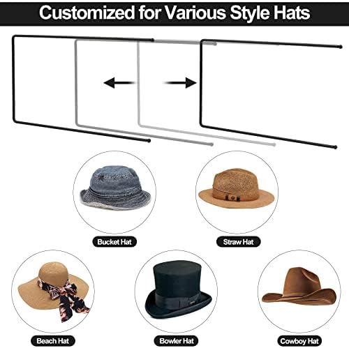Rack de chapéu de cowboy de foverone, 8 peças Organizador de chapéu de cowboy, cabides de chapéu de parede, chapéu de chapéu de cowboy de aço rack