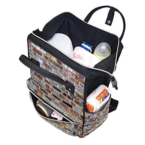 Bolsas de fraldas de parede retrô Backpack Mummy Backpack de grande capacidade Bolsa de enfermagem Bolsa de viagem para cuidados com o bebê