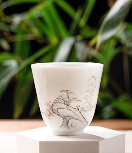 Xícaras de chá, cada capacidade: 2 FL OZ, porcelana chinesa Teaware, porcelana Jingdezhen, para o estilo de chá gongfu, daía xícara