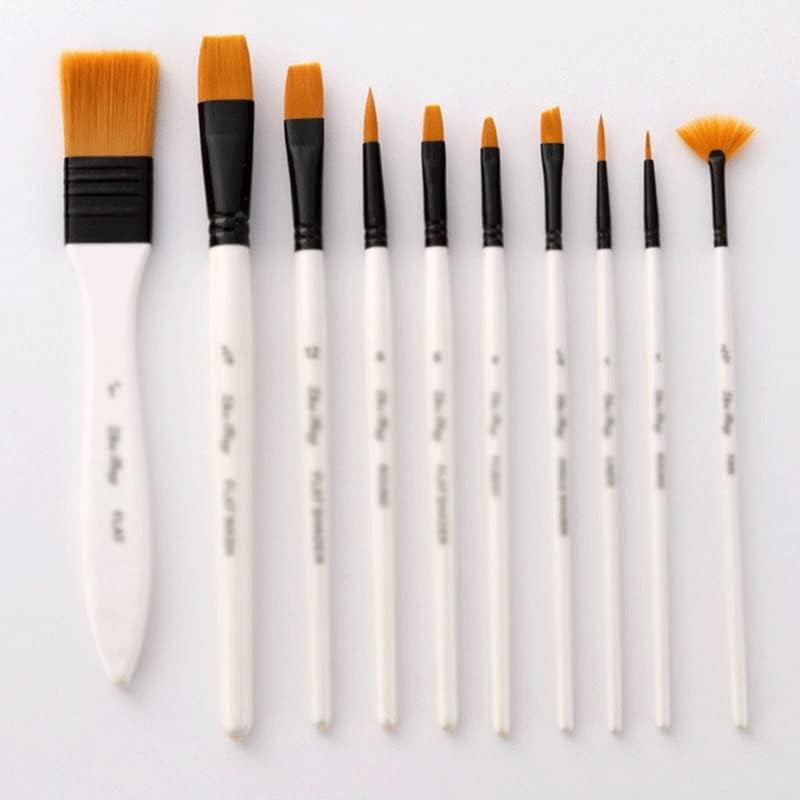 CLGZS 10 Nylon Brushes Brushes Conjunto de pincéis Pintura de pintura Profissional Brush Kit Kit Brushes