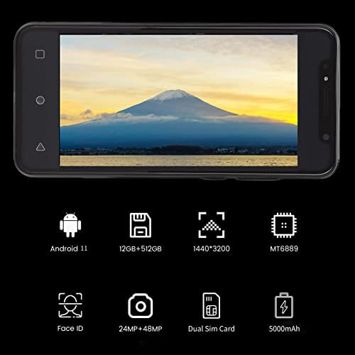 Smartphone Yunseity, 6.1in HD Screen 5G Face desbloqueia smartphone, 10 CPU CPU RAM 12GB ROM 512GB DULO SIM DUAL STANDBY