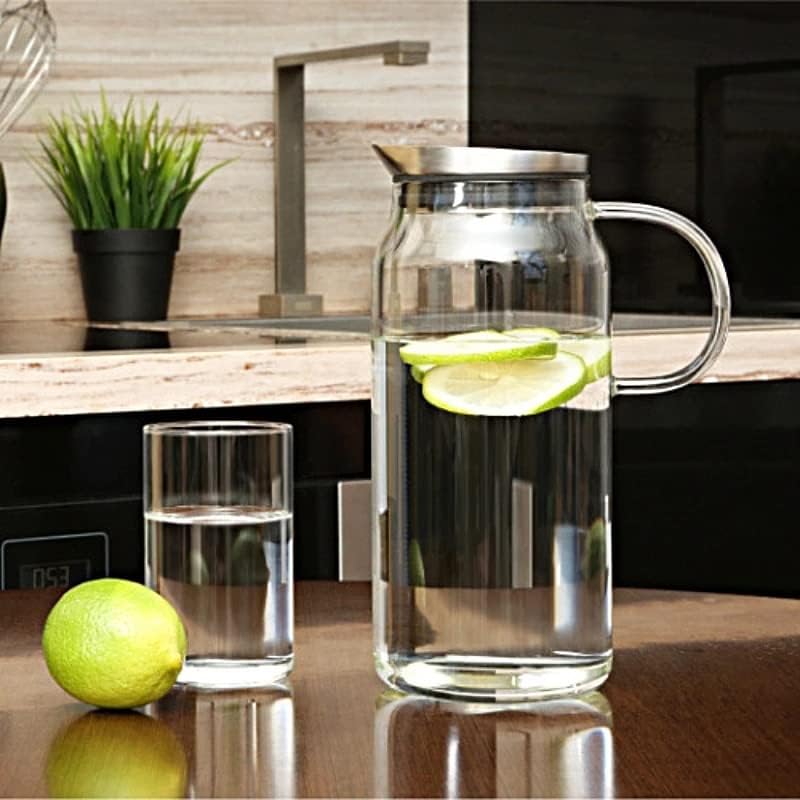 Seijy vidro bule de vidro jarra com tampa de aço inoxidável arremessadora de água quente ou gelada Crie suas bebidas de água gelada
