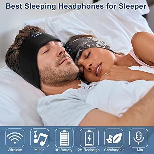 Fones de ouvido Bluetooth Musicozy Sleep Bluetooth, máscara de sono com fones de ouvido Bluetooth Sleep, fones de ouvido de fones de ouvido de esportes com alto