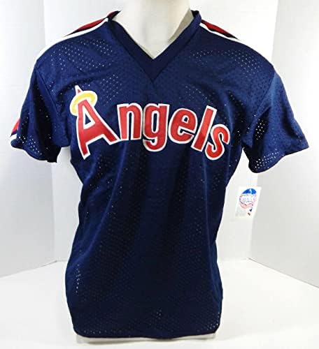 1983-90 California Angels Blank Game Emitido Blue Jersey Batting Practice XL 717 - Jerseys de MLB usados ​​no jogo