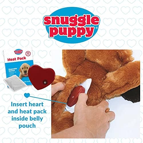 Smartpetlove Snuggle Puppy - pacote extra de pacote de calor - vem com filhotes de cachorro, grande brinquedo de cachorro de esquilo grande com punção Squeaker e pacote extra de 12 pacotes de calor para animais de estimação