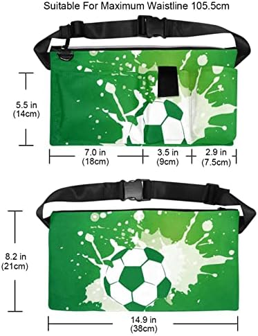 Futebol de futebol de futebol verde bolsa de mochila fanny pack for Men & Women Hip Bum Bag com alça ajustável para treino ao ar livre