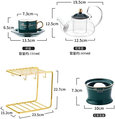 Xwozydr nórdico inglês chá de chá cerâmica de vidro de vidro conjunto de chá aquecimento de chá preto de chá de chá de ervas