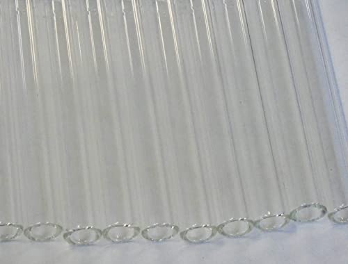 Pacote de 10 tubos de vidro, 12 polegadas de comprimento, tubo de vidro de borossilicato, diâmetro de saída de 12 mm,