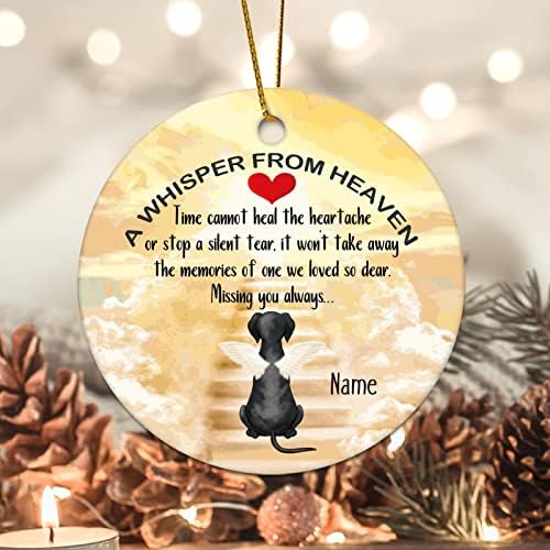 Ornamentos de Natal personalizados Memorial Pet Dog Round Roundsake Um sussurro de Heaven Springer Spaniel Dog de 3,2 polegadas Decoração de férias exclusiva para os pais de casal para os avós e amigos
