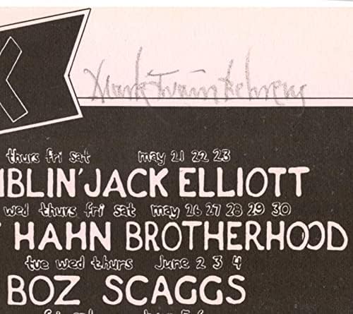 Matrix San Francisco 1970 Handbill Mark Behrens assinou John Ramblin 'Jack Elliott Boz Scaggs