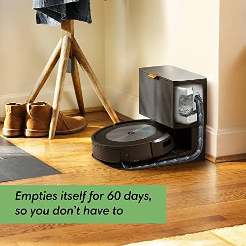 IroBot Roomba J7 + Vacuum Robot Auto-Esmagante-Evita obstáculos, se esvazia por 60 dias, mapeamento inteligente, trabalhos com Alexa