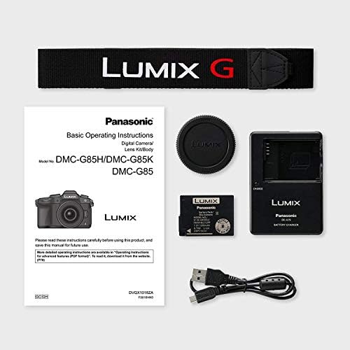 Panasonic Lumix DMC-G85 Câmera sem espelho com pacote iniciante de lente OIS de 12 a 60 mm com bolsa, cartão SD de 64 GB, 2 bateria extra, carregador, mini tripé e acessórios