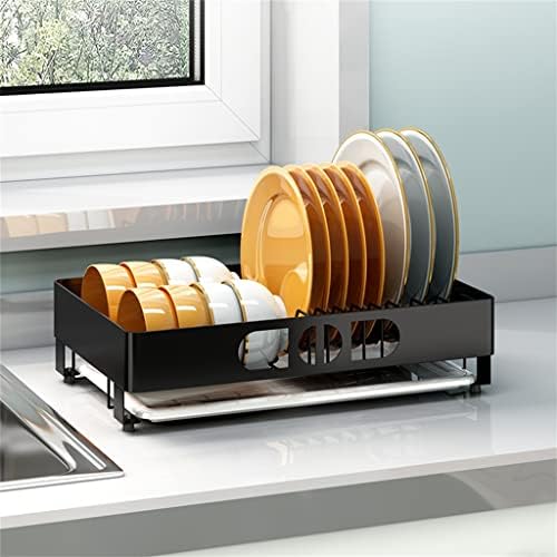 ZSEDP Aço inoxidável de aço de cozinha de secar rack para pratos e tigelas Organizador de utensílios de jantar com contêiner de utensílios de mesa de esgotadores
