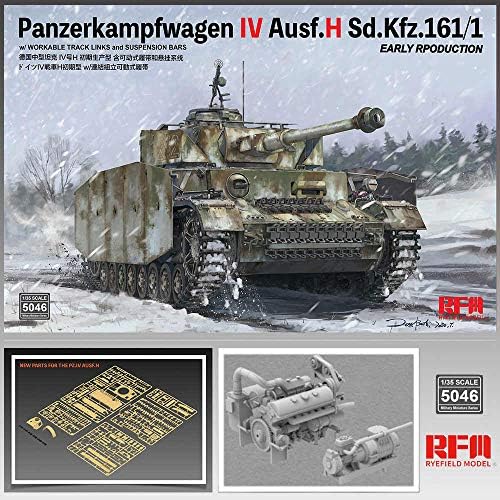 Campo de centeio Modelo 5046 Panzer IV pz.kpfw.iv ausf.h sd.kfz.161/1 Produção precoce Tanque alemão 1:35