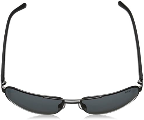 Polo Ralph Lauren Men Ph3093 Óculos de sol quadrados, metal escuro fosco/cinza, 62 mm