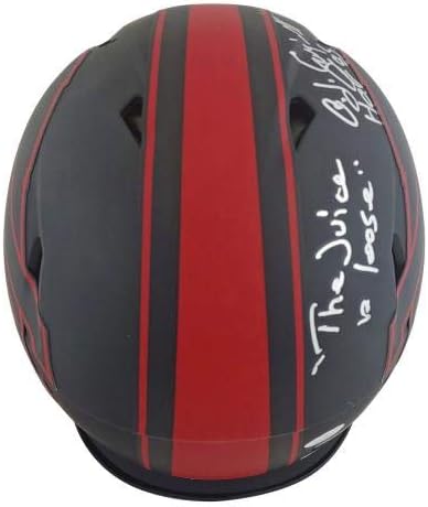 Bills O.J. Simpson 4x Insc assinado Eclipse Speed ​​Compresa Speed ​​Proline Helmet JSA - Capacetes NFL autografados