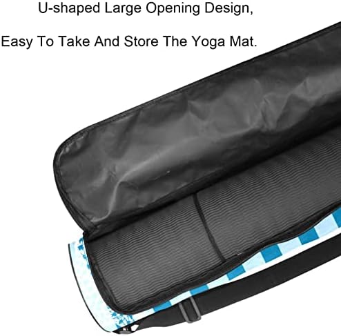 Portador de saco de tapete de ioga com alça de ombro ajustável, azul -estrela, 6,7x33.9in/17x86 cm de mato de yoga tapete para mulheres