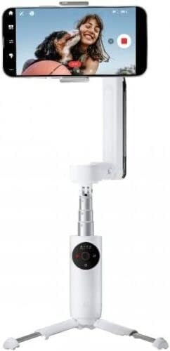 Insta360 Fluxo Estabilizador de smartphone cinza AI Rastreamento automático Estabilização de 3 eixos Gimbal Vídeo dobrável do tripé de selfie bastão com Snap no Spotlight e Iphone Lighting Charging Cable