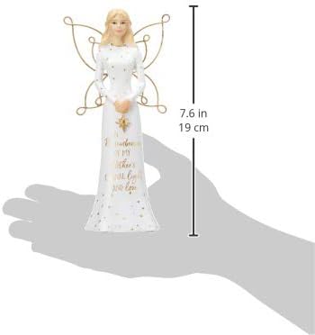 Pavilion Gift Company em memória da luz eterna de minha mãe e amor-7,5 polegadas Branco e ouro 7.5 Angel segurando