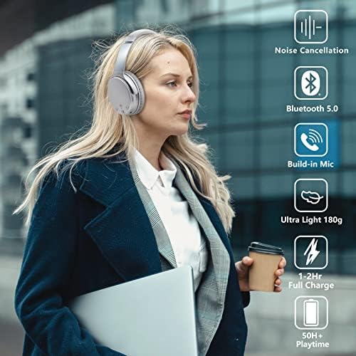 Srhythm NC75 Pro ruído cancelando fones de ouvido Bluetooth v5.0 sem fio, 40 horas de jogo de brincadeiras sobre o pacote de ouvido
