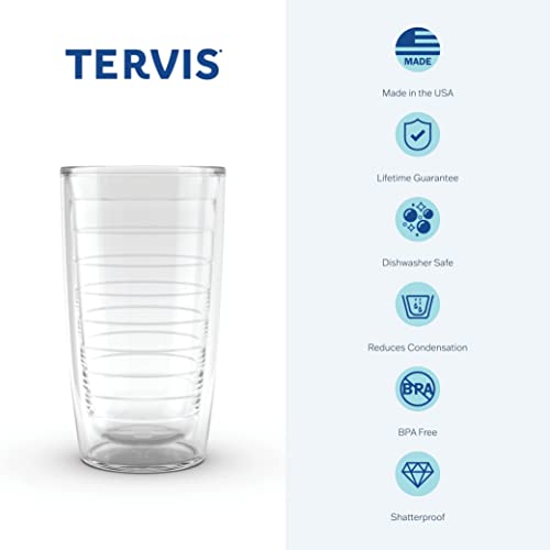 Tervis Margaritaville - São 5 horas em algum lugar - o papagaio vermelho fabricado nos EUA com copo de viagem com isolamento duplo de parede dupla mantém bebidas frias e quentes, 16oz - tampa preta, papagaio vermelho